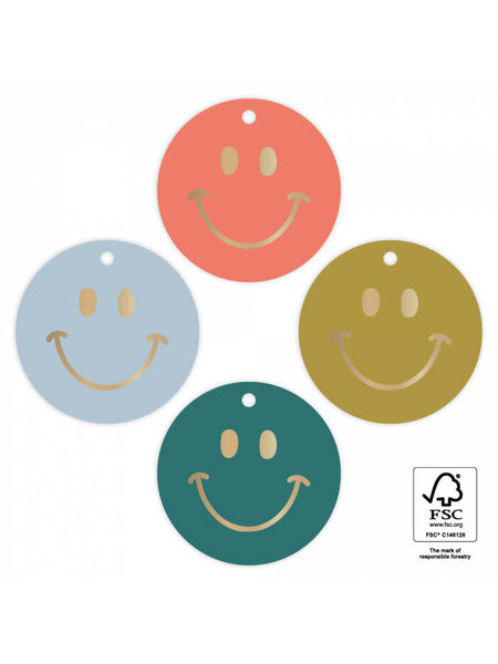 Cadeaulabels Smiley 4x