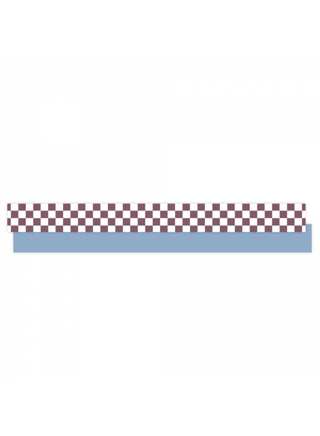 Cadeaulint checkerboard rood blauw