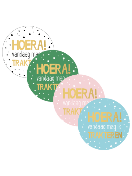 Sluitstickers hoera vandaag mag ik trakteren 10x