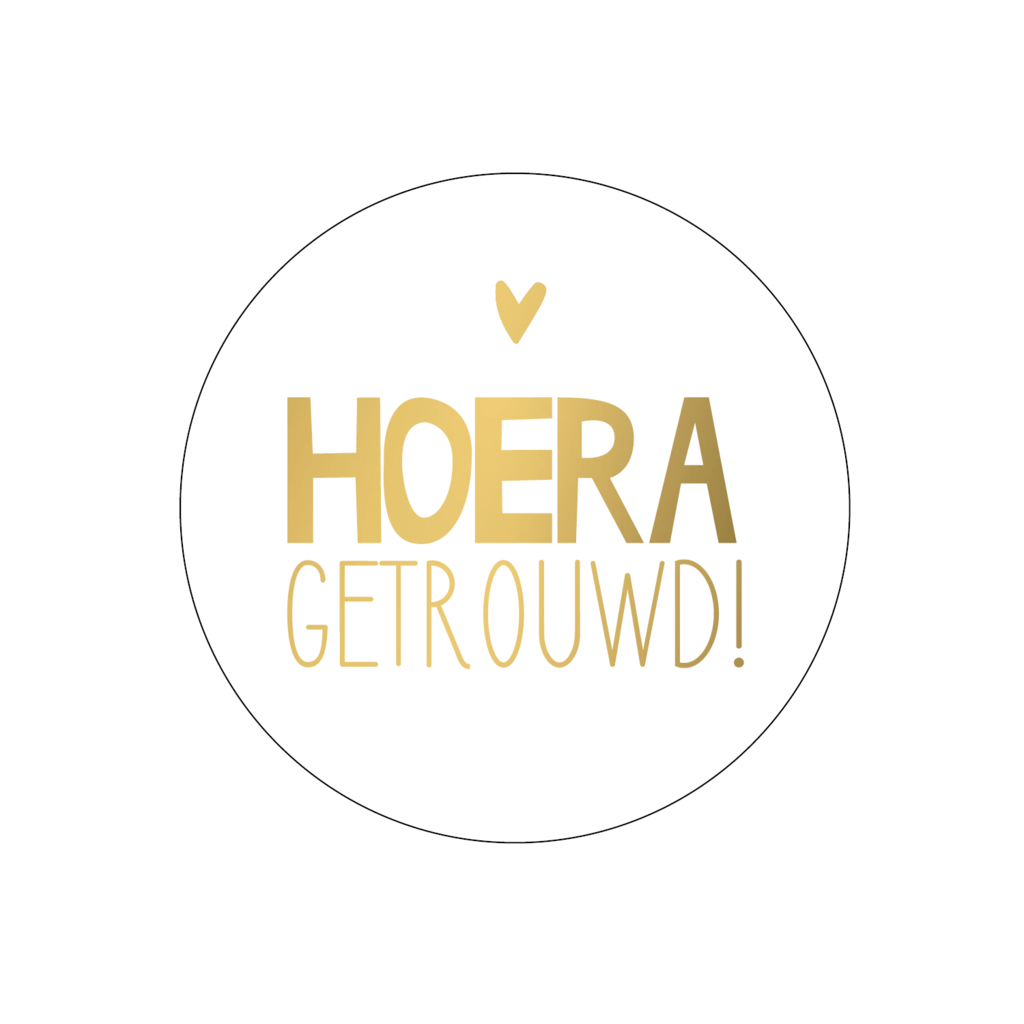 Sluitstickers hoera getrouwd! 10x