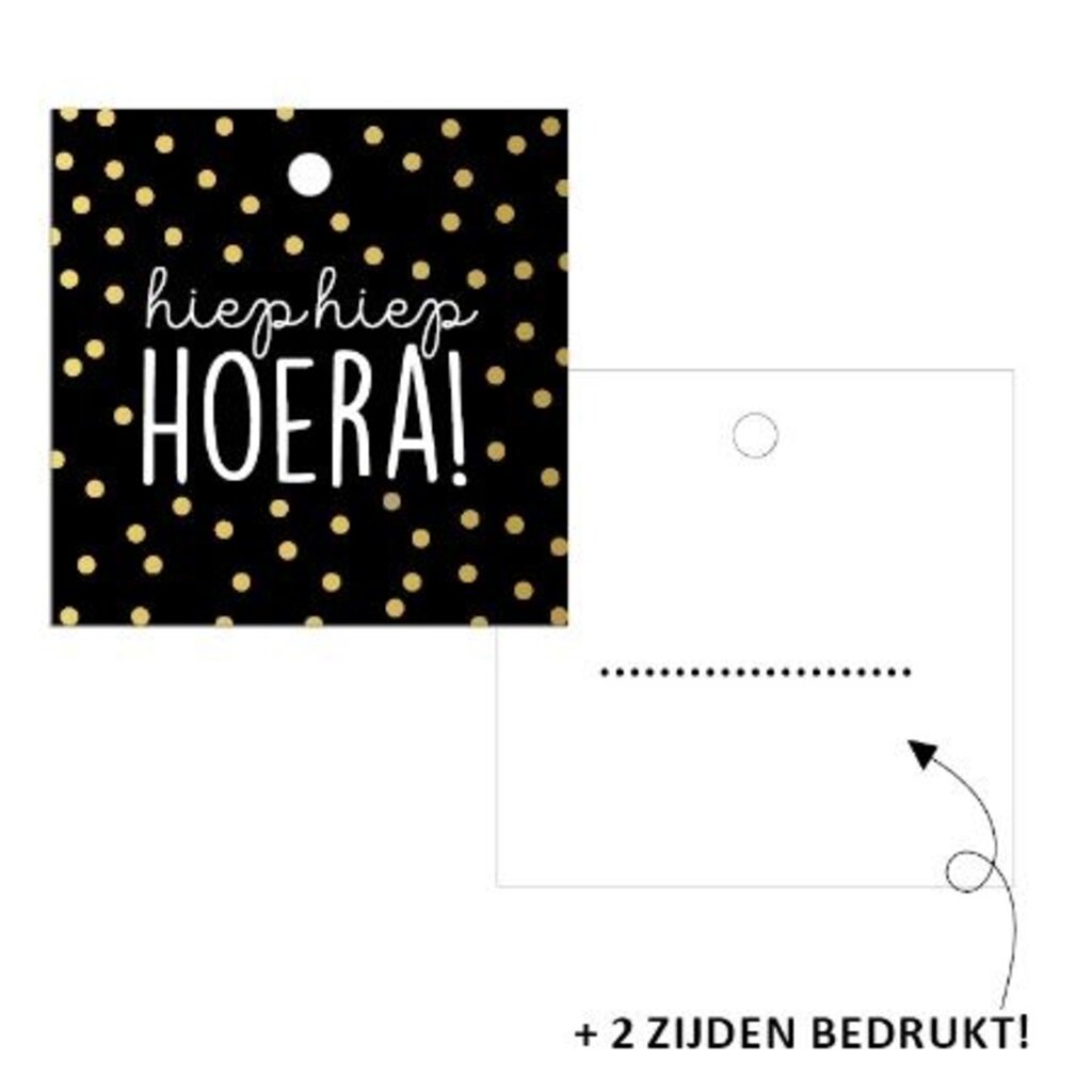 Cadeaulabel hiep hiep hoera 5x