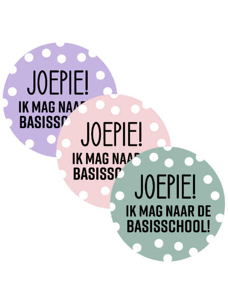 Sluitstickers Joepie ik mag naar de basisschool 5x