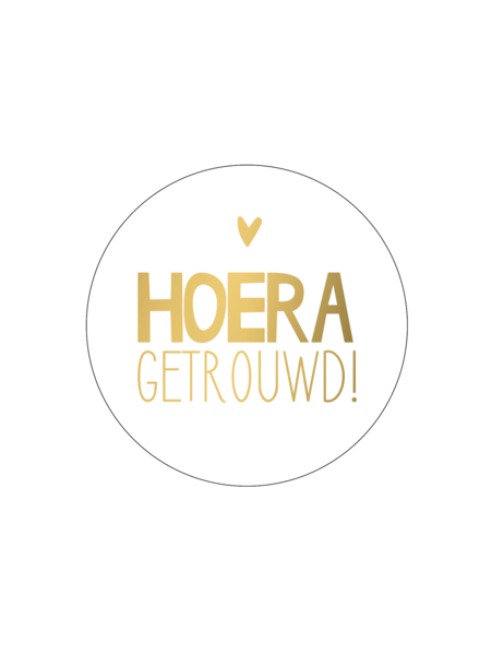 Sluitstickers  Hoera getrouwd 5x