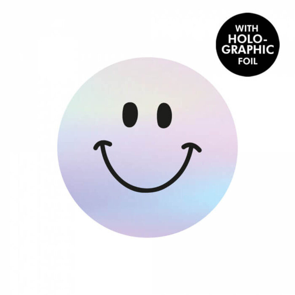 Sluitstickers Smiley Holographic 10x