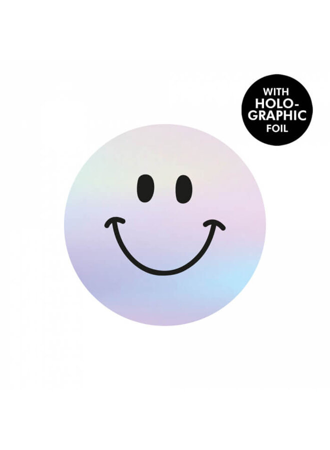 Sluitstickers Smiley Holographic 10x