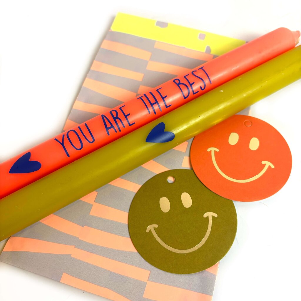 Kaars You are the best (Oranje en groen)