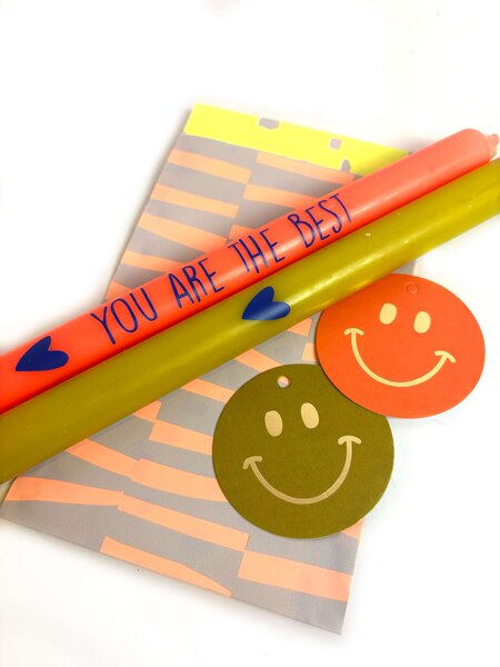 Kaars You are the best (Oranje en groen)