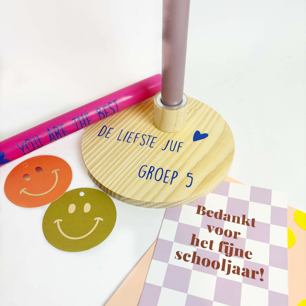 Kaars You are the best (roze en lila)