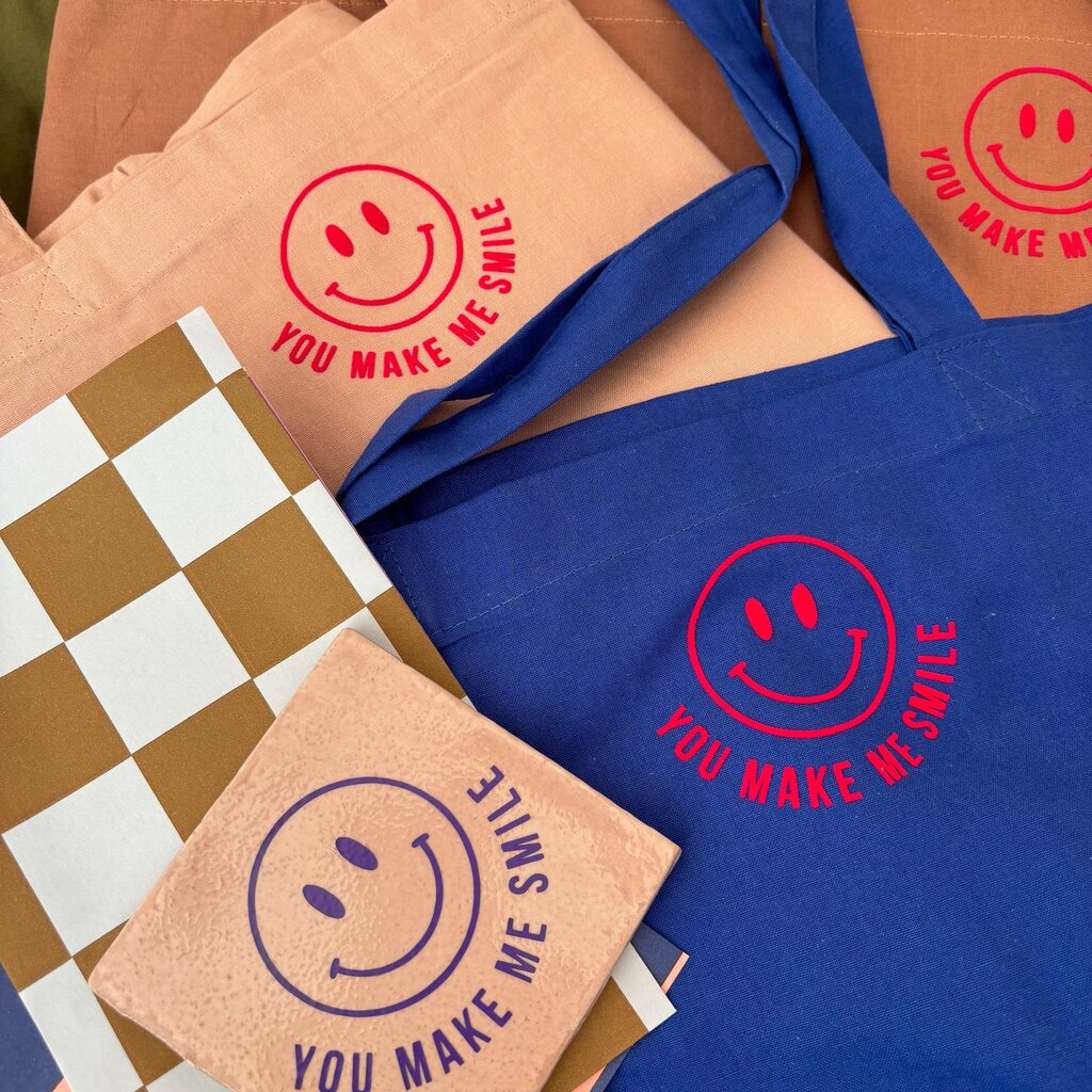 Tas Kobalt blauw You make me smile