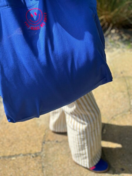 Tas Kobalt blauw  You make me smile