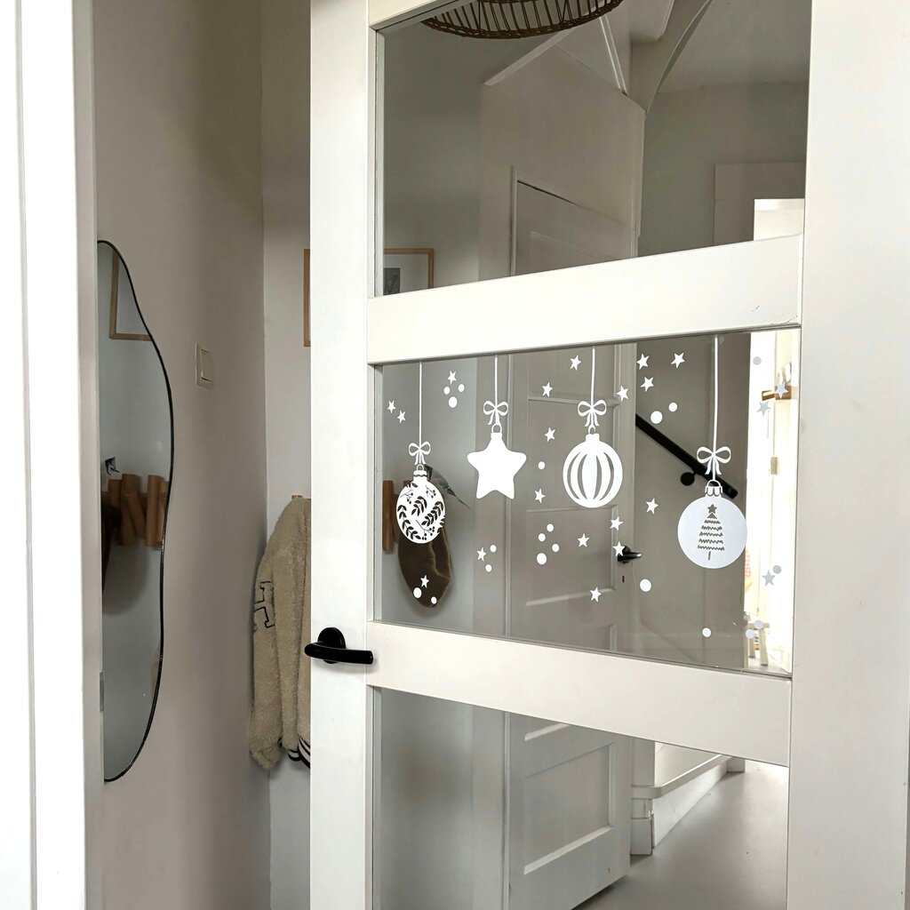 Raamsticker Kerstballen (herbruikbaar)