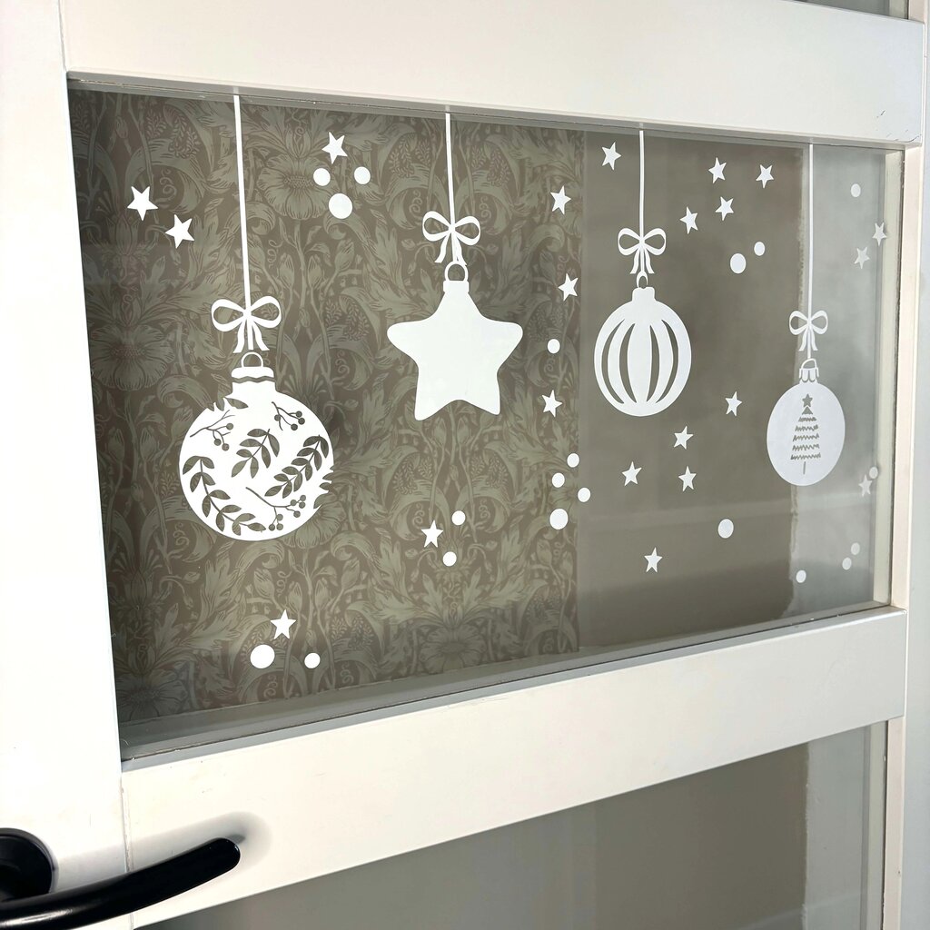 Raamsticker Kerstballen (herbruikbaar)