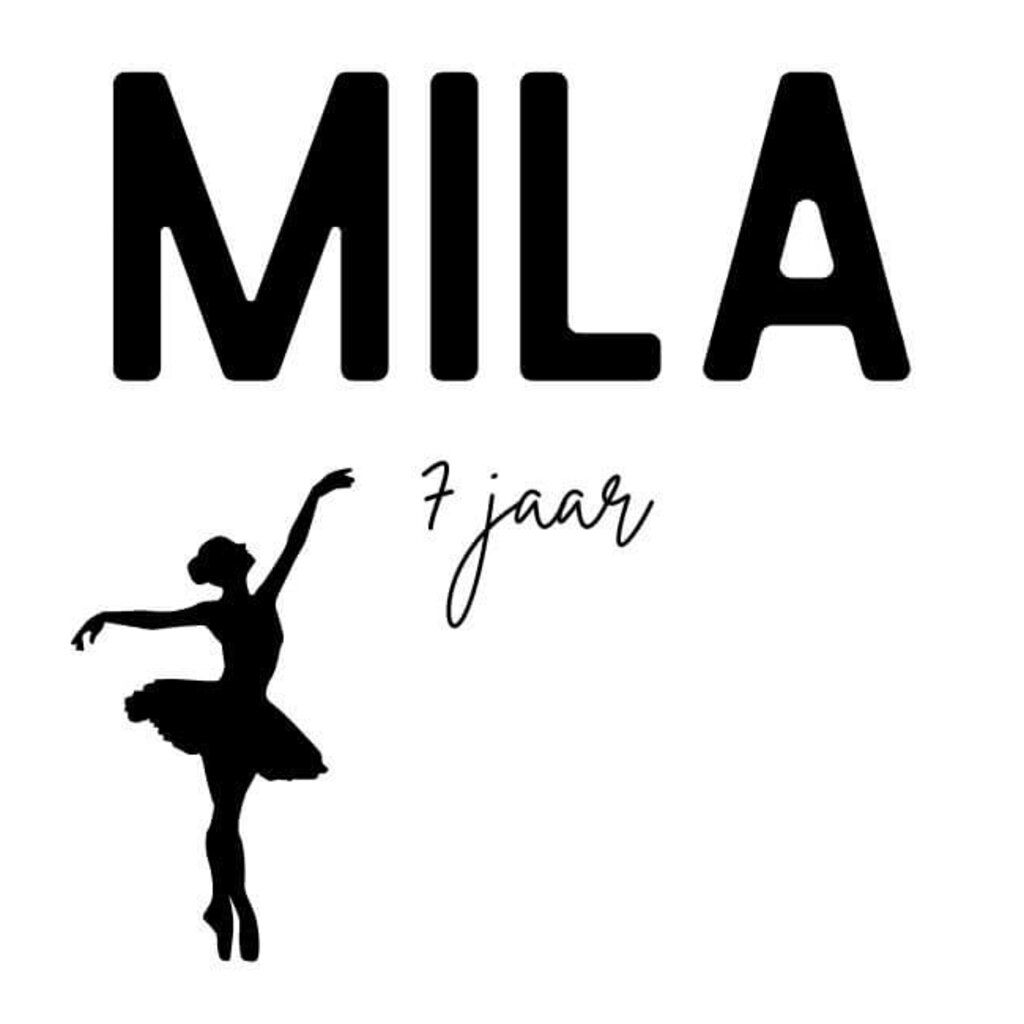 Sticker met naam ballet 10x