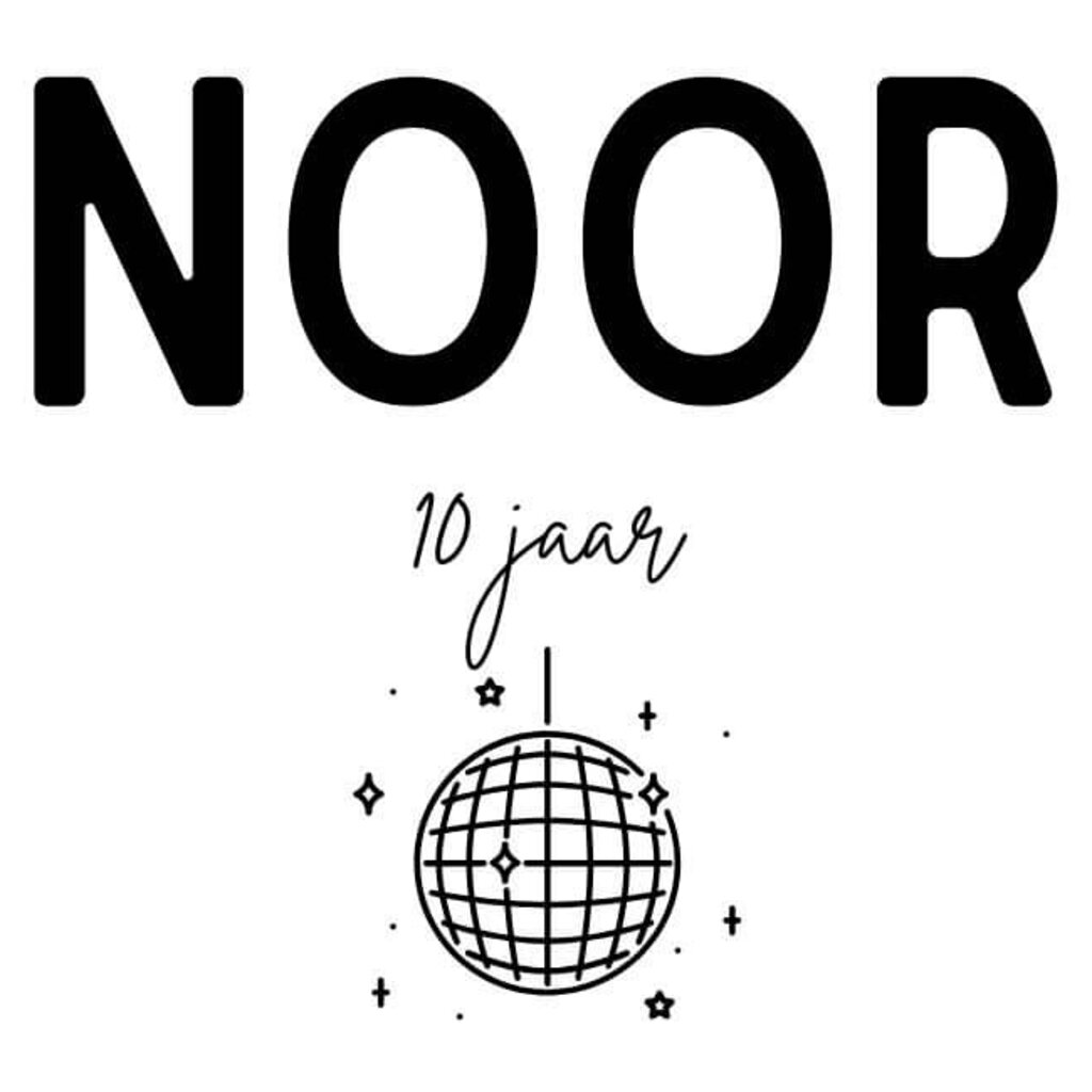 Sticker met naam discobal 10x