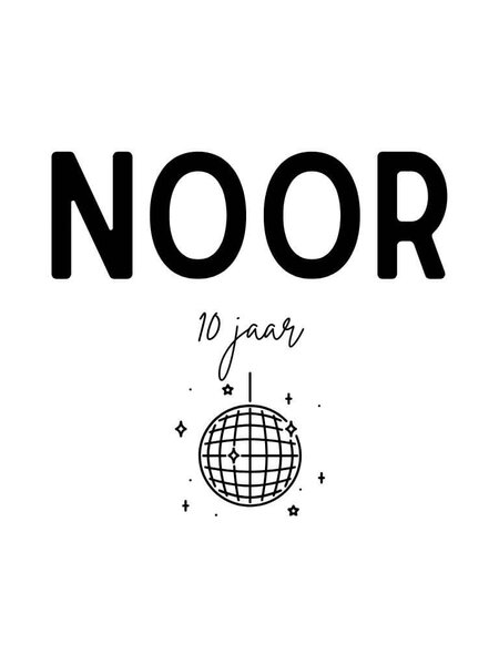 Sticker met naam discobal 10x
