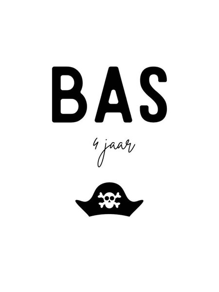 Sticker met naam piraat 10x
