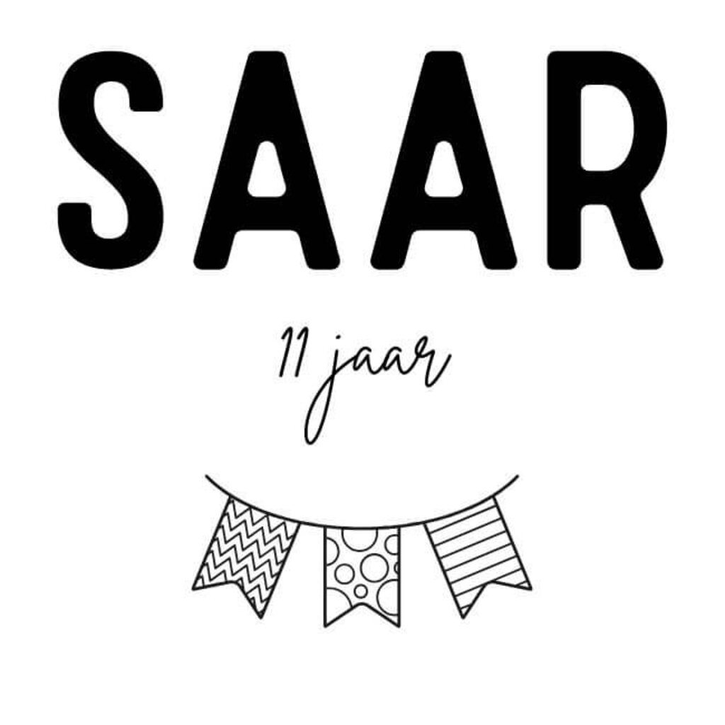 Sticker met naam slinger 10x