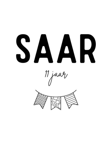 Sticker met naam slinger 10x