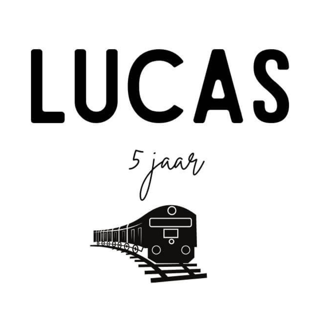 Sticker met naam Trein 10x