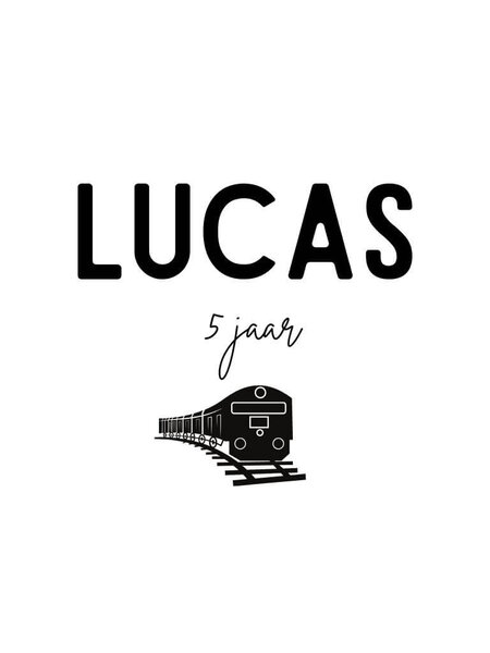 Sticker met naam Trein 10x