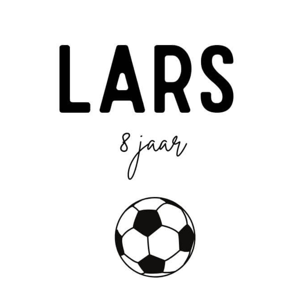 Sticker met naam  Voetbal 10x