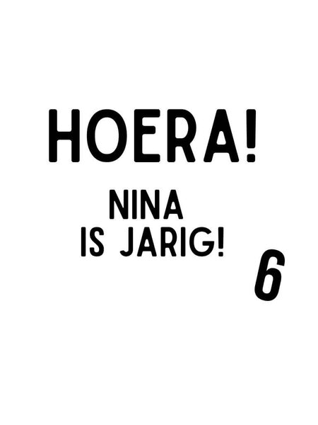 Sticker met naam  Hoera! 10x