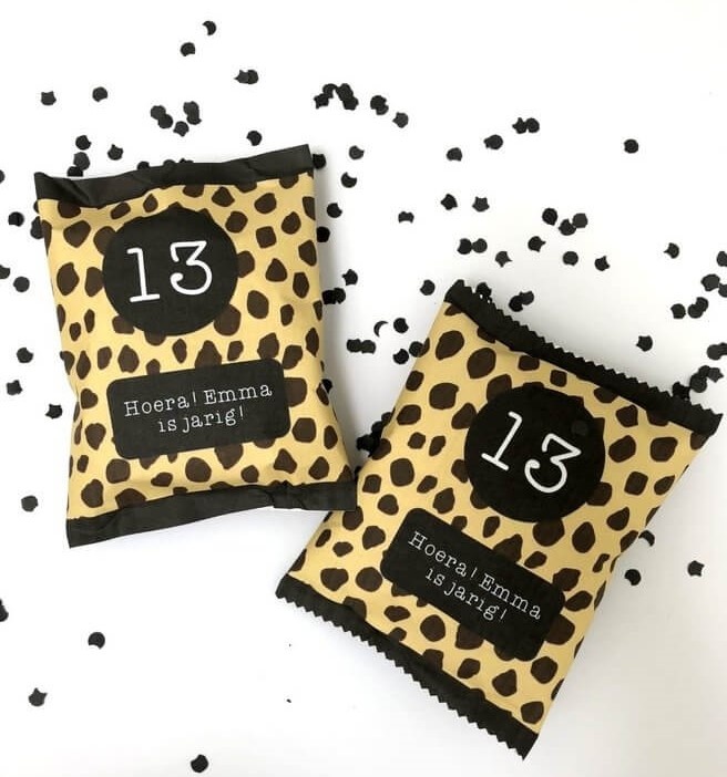 popcorn traktatie luipaard print