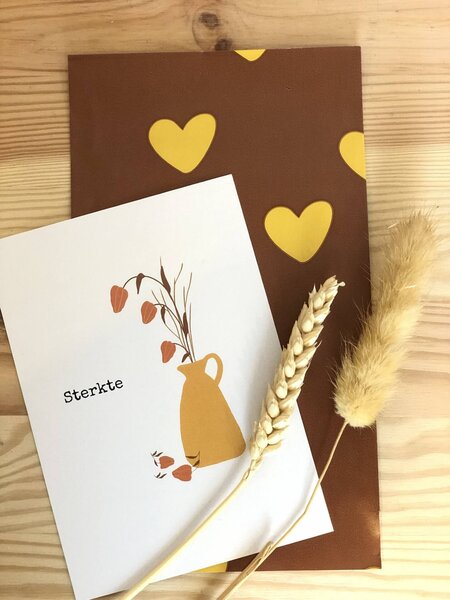 Cadeauzakjes met gele hartjes 5x