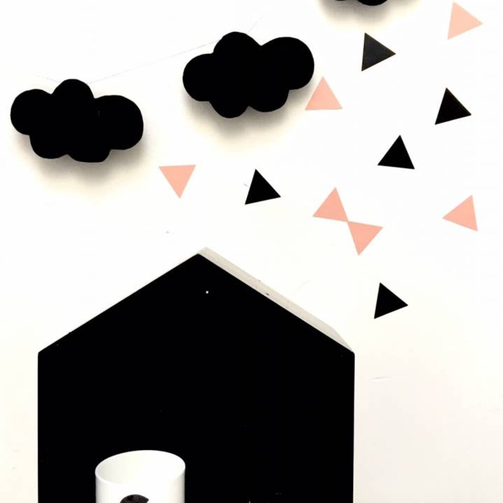 Muursticker triangle peach/ zwart