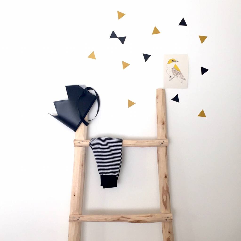 Muurstickers triangle mosterdgeel/ zwart