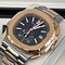 Patek Philippe Nautilus 5980/1AR-001, 2019, blau, blue,  German Paper, unpolished, steel/rosegold