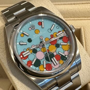 Rolex Oyster Perpetual 124300 2023, celebration, Eu, unworn, B&P, turquoise, ungetragen