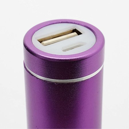 Metalen Mini Powerbank 2600 mAh - Paars