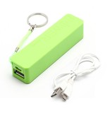 Compacte powerbank 2600 mAh met sleutelhanger - Groen