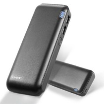 Lederen Powerbank 12000 mAh - Zwart