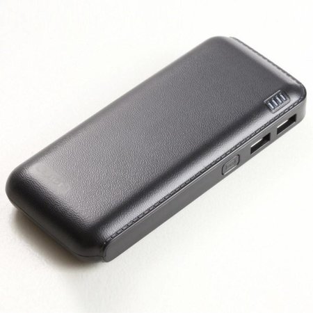 Cager Cager Lederen Powerbank 12000 mAh - Zwart