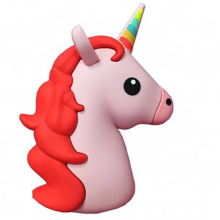 Unicorn Emoji Powerbank 3600 mAh - Roze / Rood