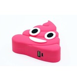 Lachende Drol Emoji Powerbank 3600 mAh - Donkerroze