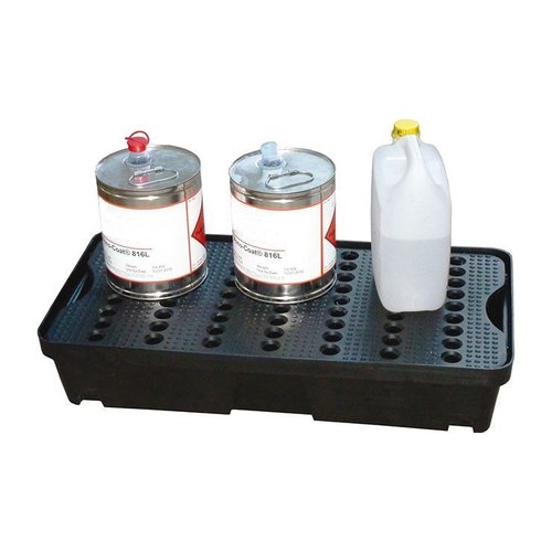 Bac de rétention plastique 805x405x155mm, avec caillebotis - 30 Litres