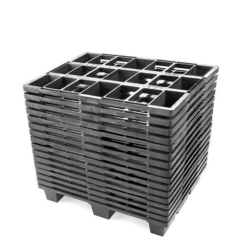 Demi-palette plastique 800x600x120mm, PO, emboîtable, 500 kg