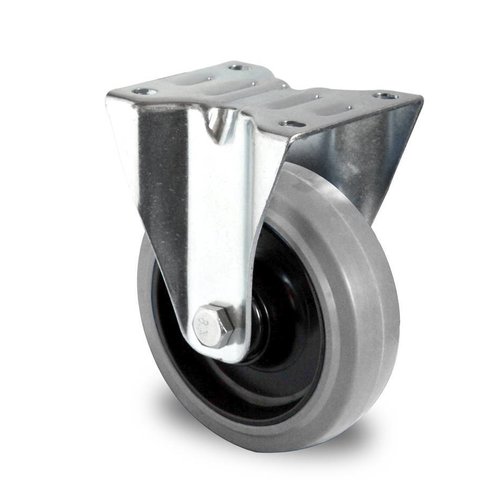 Roulette fixe Ø 125mm, Roulement à  billes, PA/Caoutchouc - 200 kg