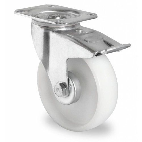 Roulette pivotante PA avec frein Ø 125mm, roulement à rouleaux - 200 kg