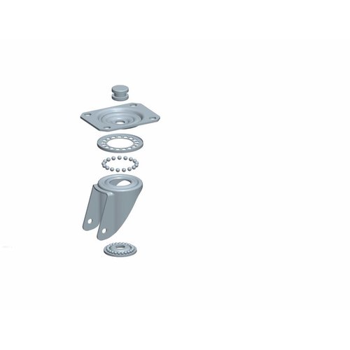 Roulette pivotante PA/PU Ø 100 mm, roulement à billes - 150 kg