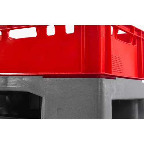 Palette plastique 1200x800 charge lourde, plateau ouvert, 2500 kg