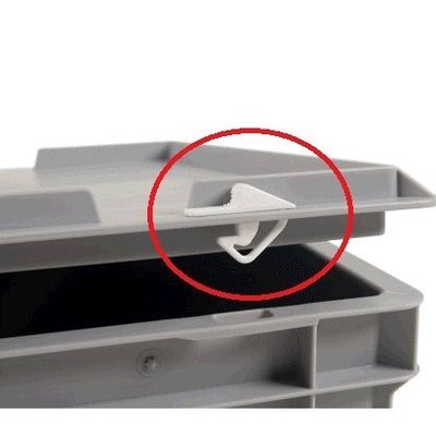 Fermoirs clips pour bac plastique Euronorm