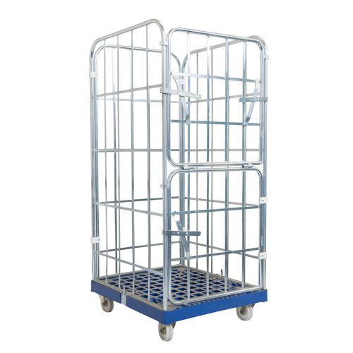 Roll conteneur 4 côtés, porte rabattable 810x720x1620mm