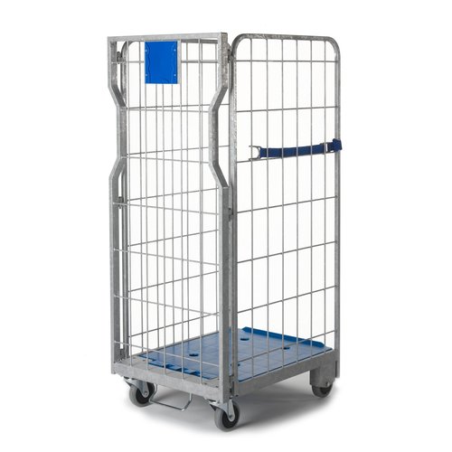 Roll-conteneur 3 côtés emboîtable 800x640x1600 mm + sangle