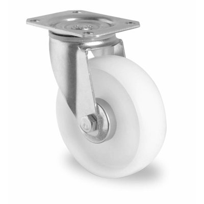 Roulette pivotante 125 mm de diamètre avec roulement à rouleaux