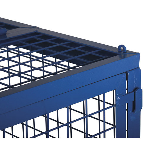 Chariot 4 parois grillagées 1260x815x1095mm, porte avant semi rabattable