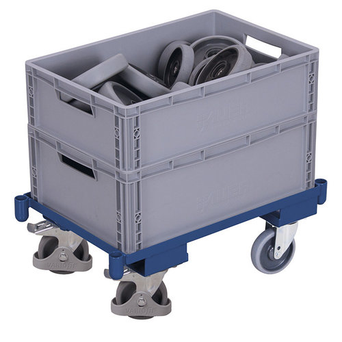 Plateau roulant porte bacs 600 x 400 en acier, charge 250 kg